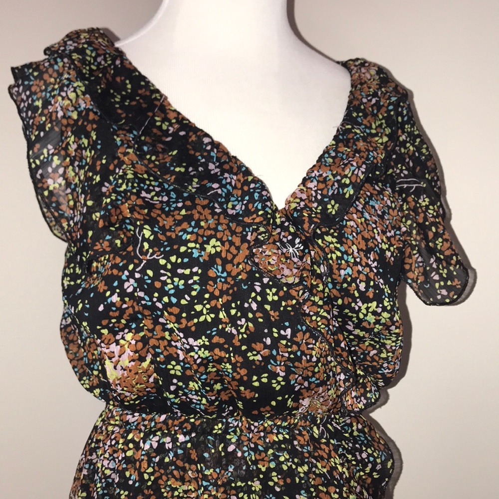 Autumn foliage sleeveless dress